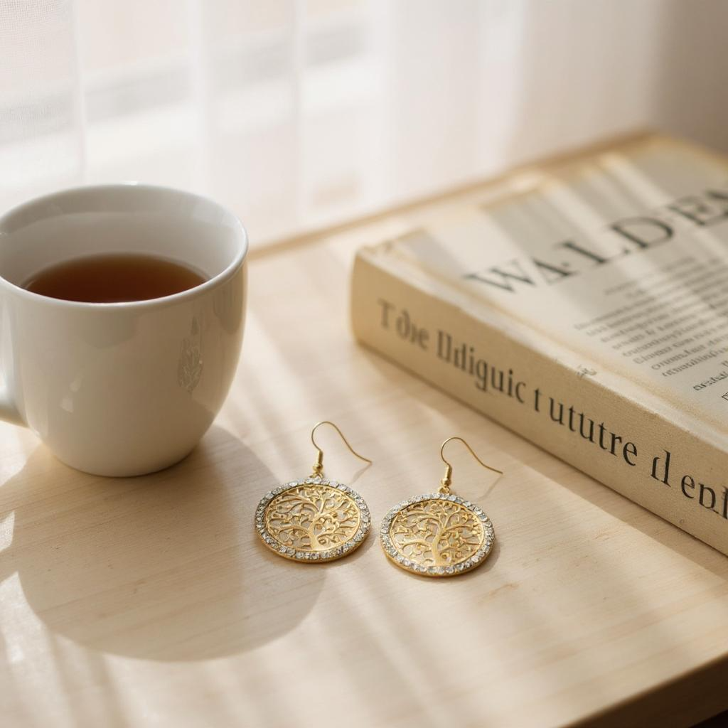 Round Tree of Life Earrings