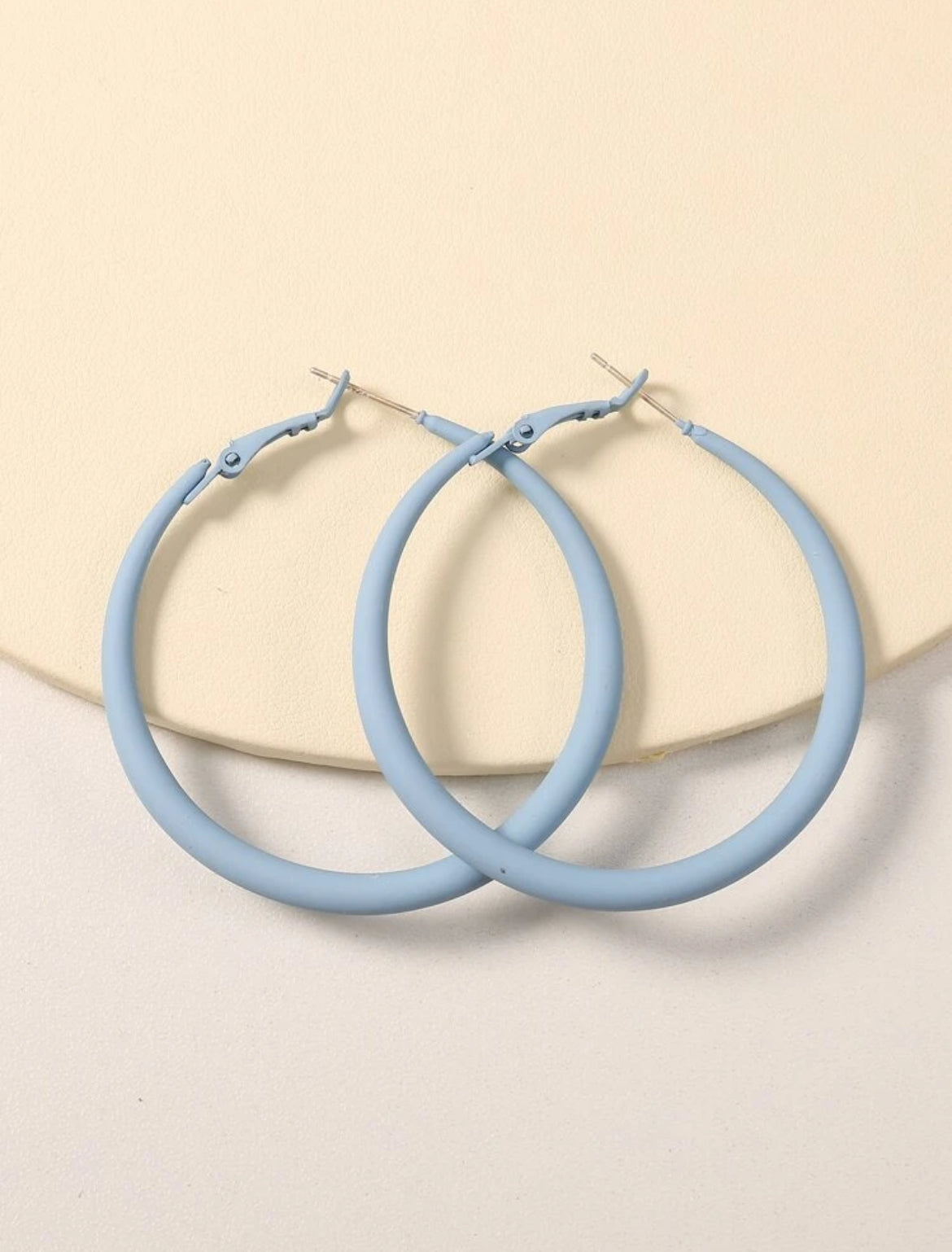 Beautiful Baby Blue Hoop Earrings
