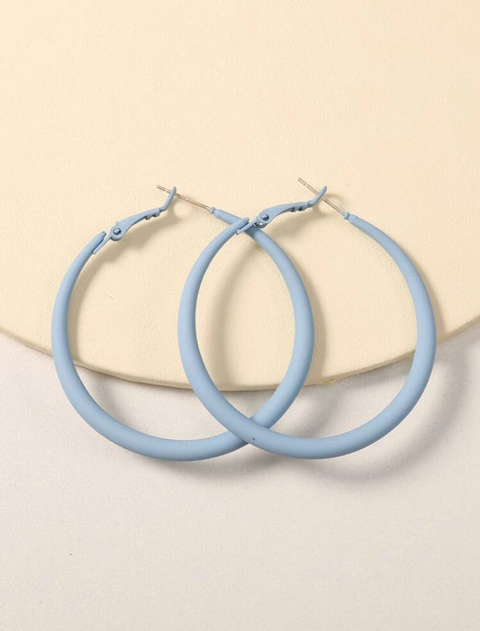 Beautiful Baby Blue Hoop Earrings