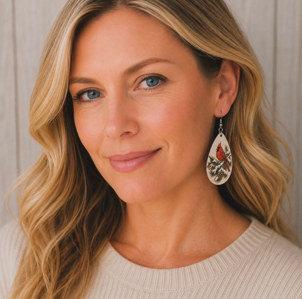Winter Cardinal Earrings