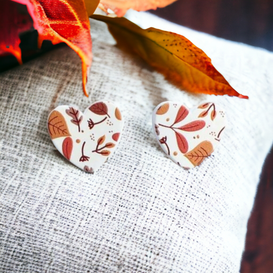 Beautiful Heart Shaped Autumn Earrings