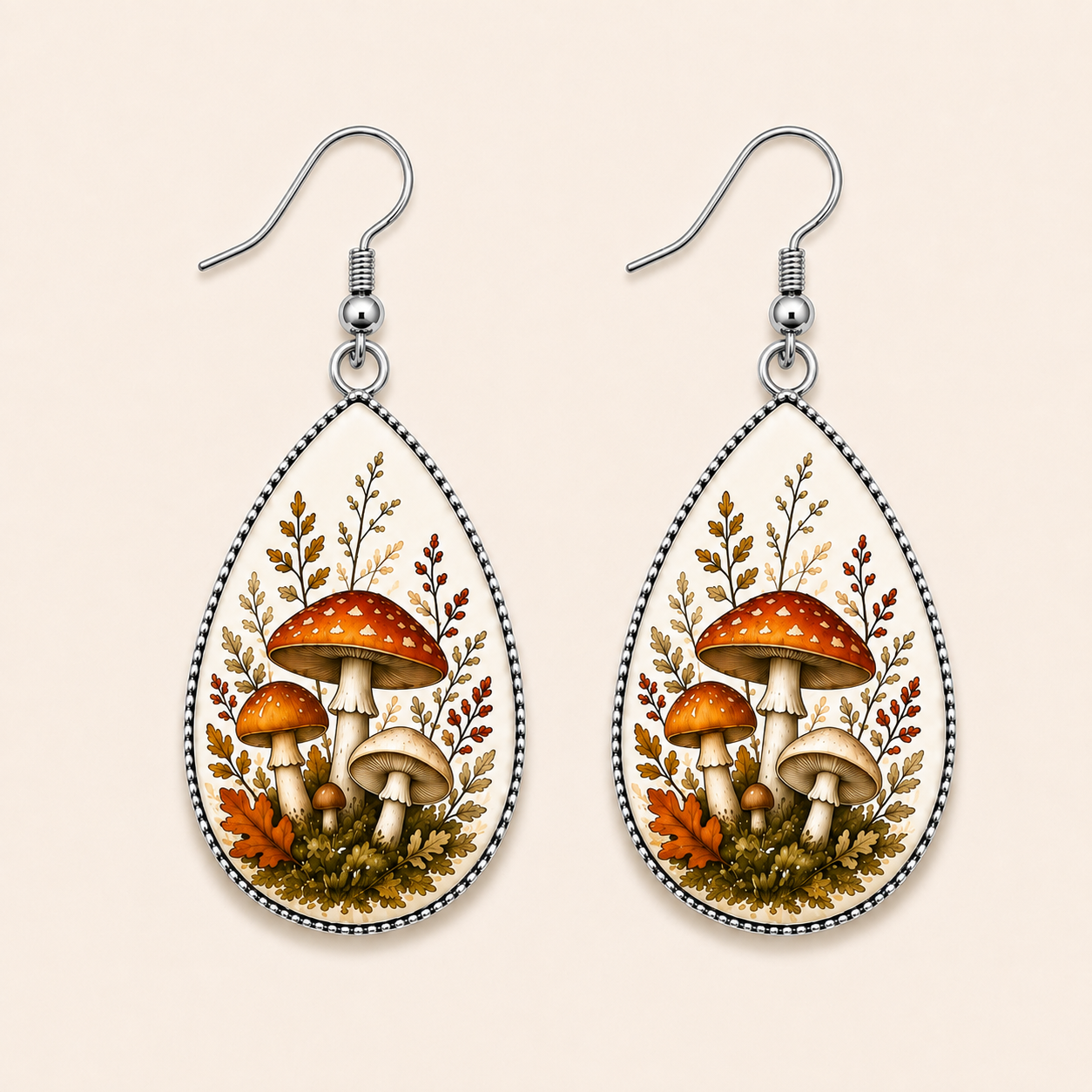 Autumn Woodland Mushroom Earrings