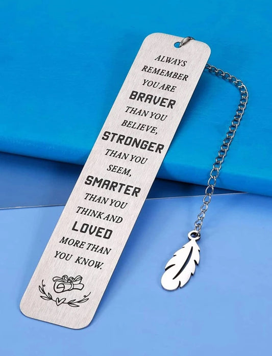 Stainless Steel Motivational Bookmark