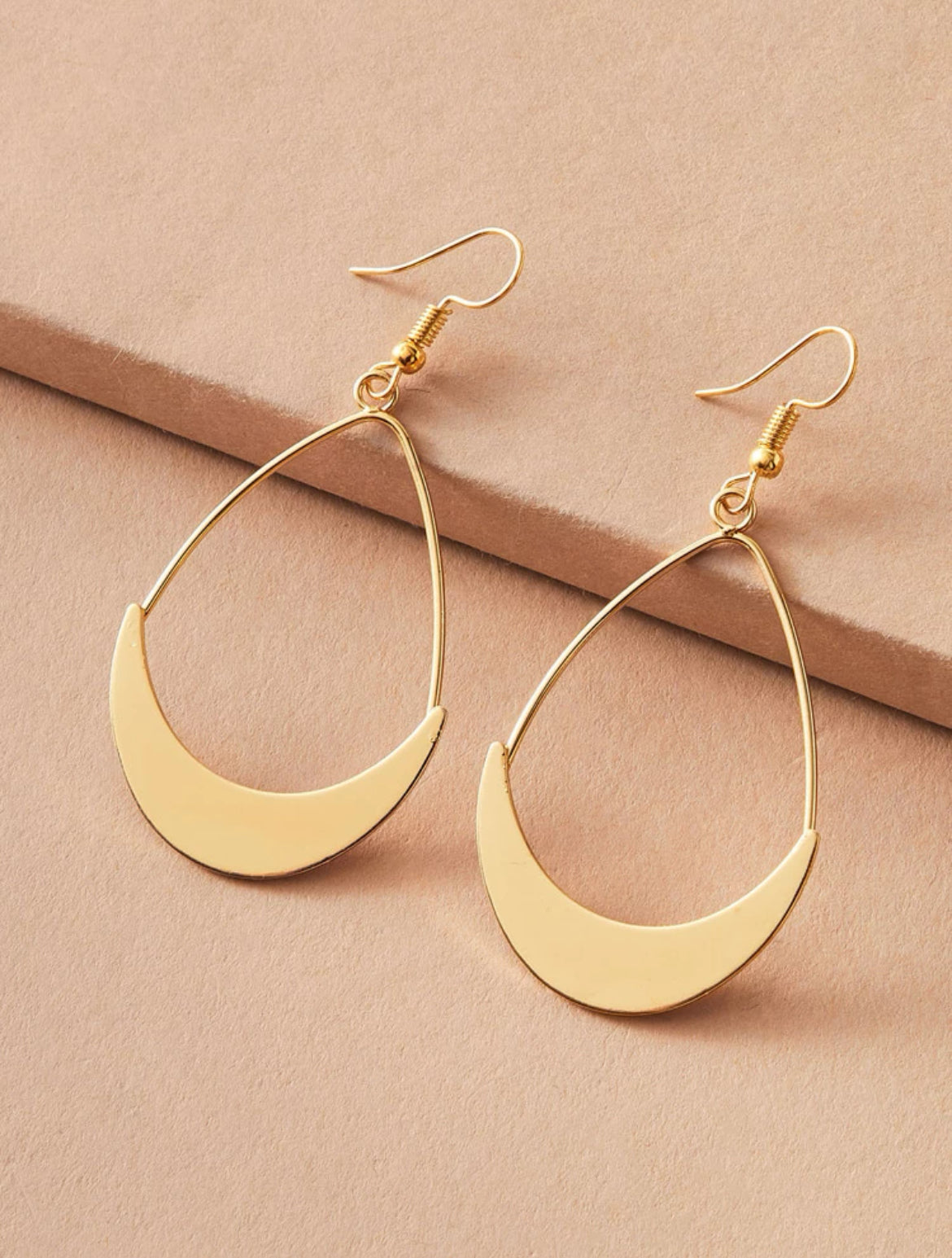 Beautiful Gold Moon Hoop Earrings