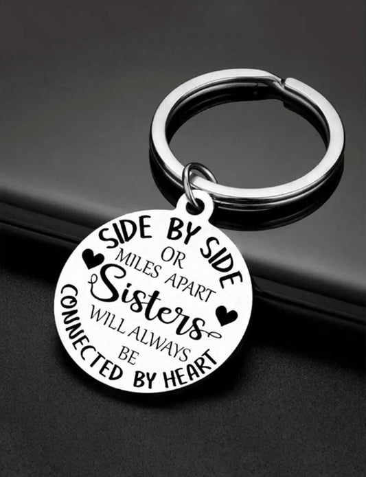 Beautiful Silver Sisters Keychain