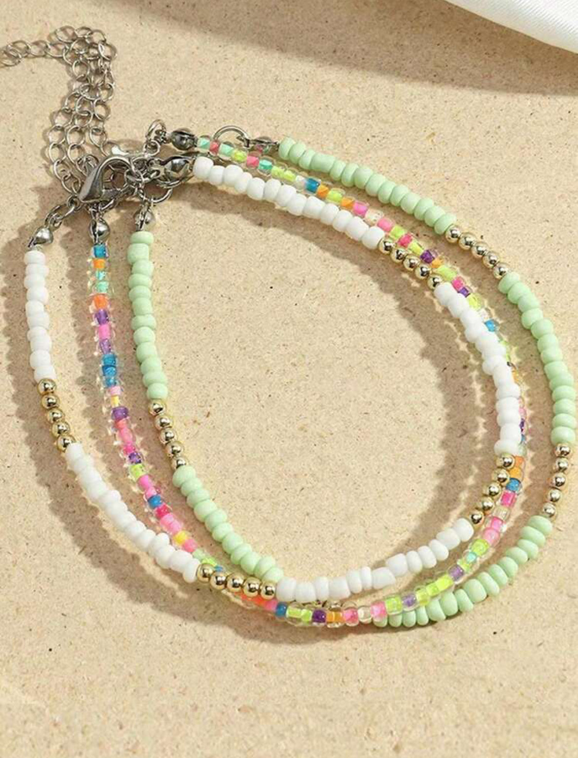 Bohemian Style Beaded Multi-Layer Anklets