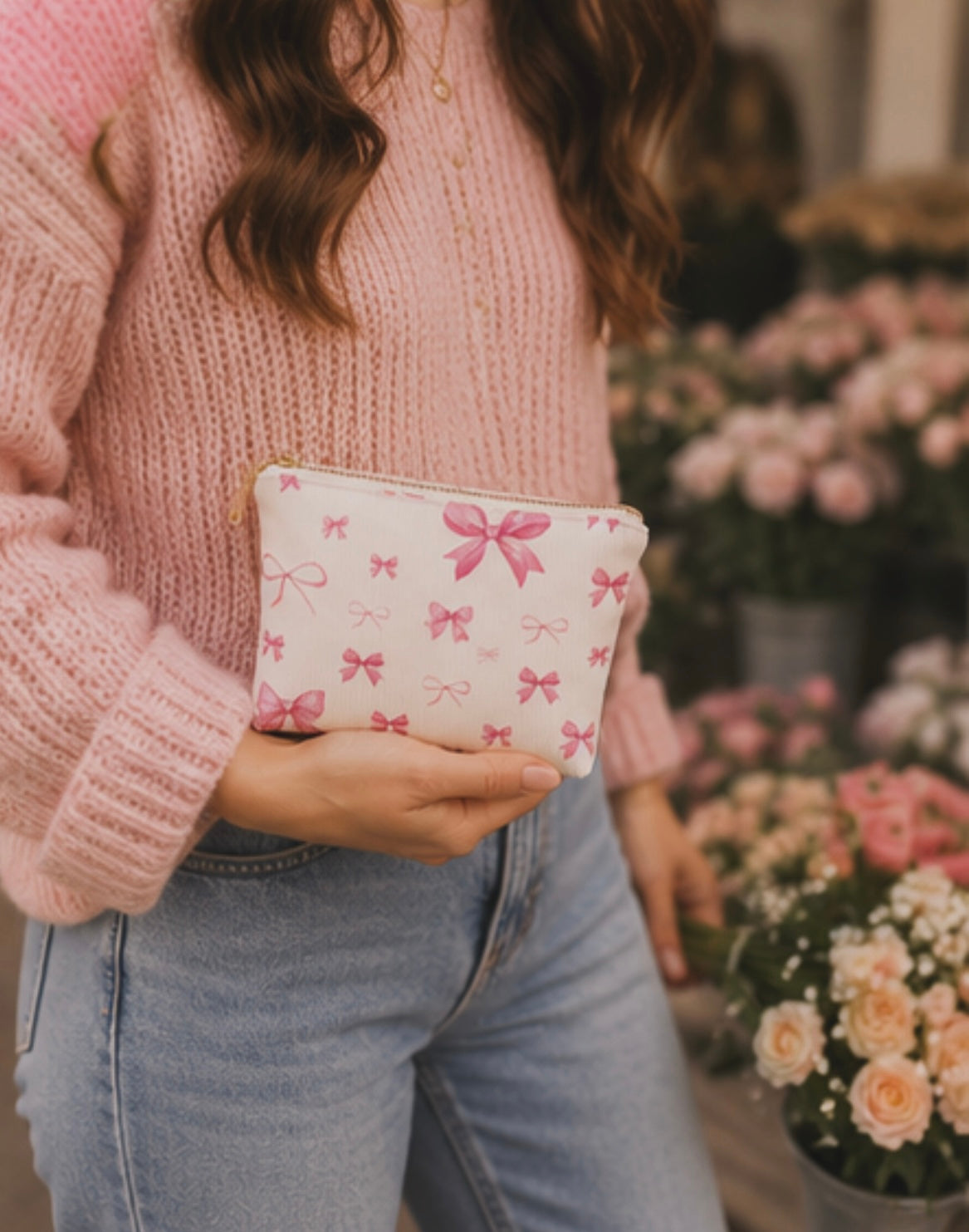 Pretty in Pink Bow Toiletry/Cosmetic Bag