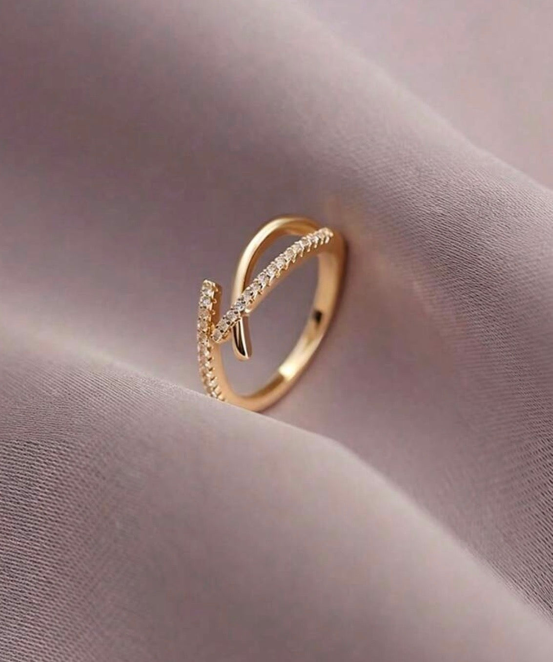 Sparkling Crystal Adjustable Ring – Gold or Silver