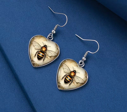 Honeybee Heart Earrings