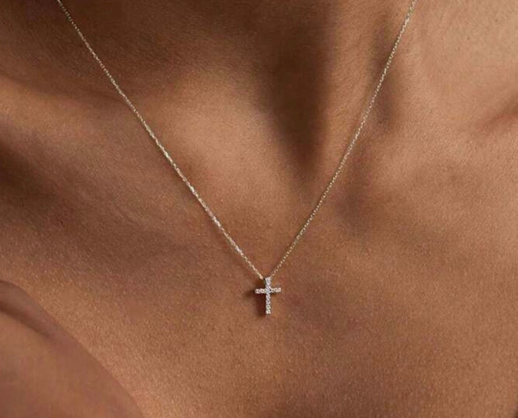 Simple Gold Cross Necklace