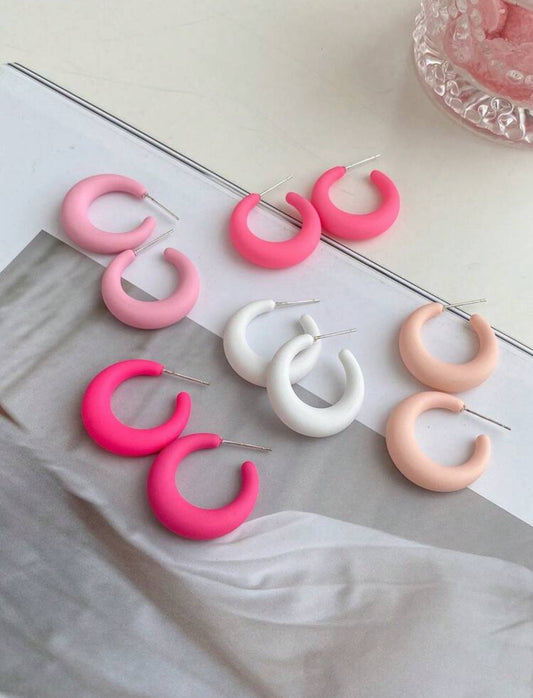 Set of 5 Pink Hue Earrings