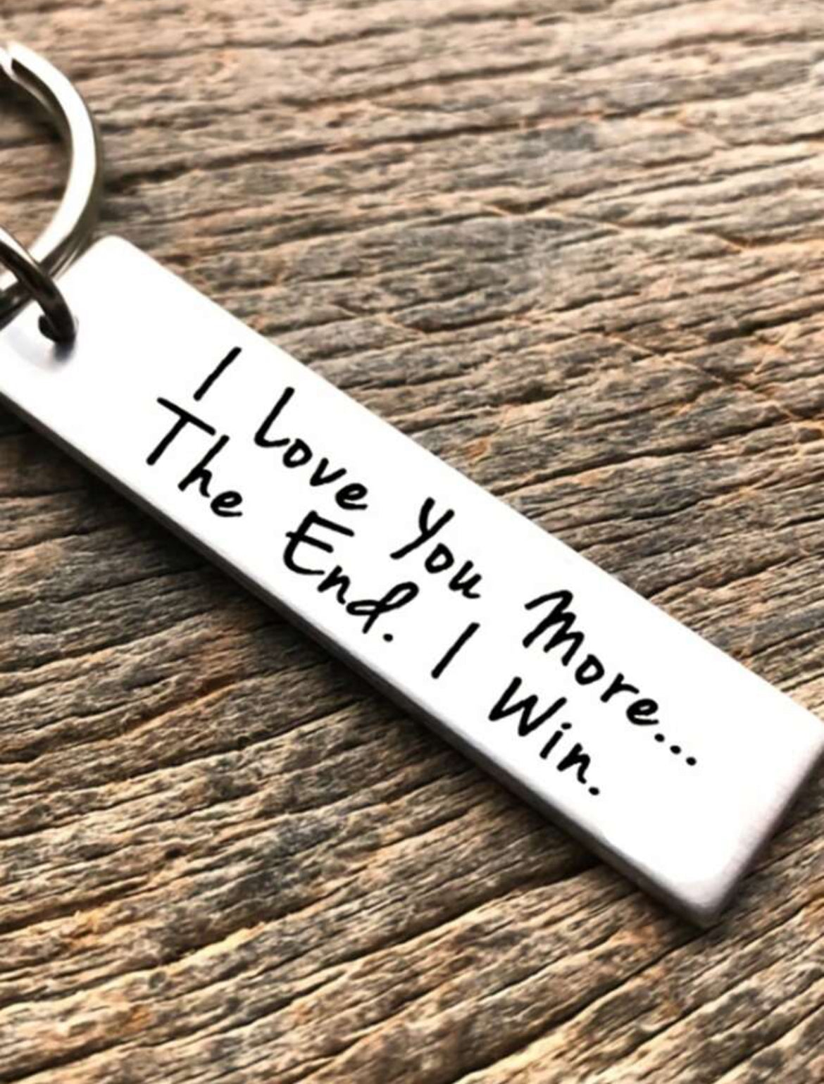 Silver "I Love You More" Keychain