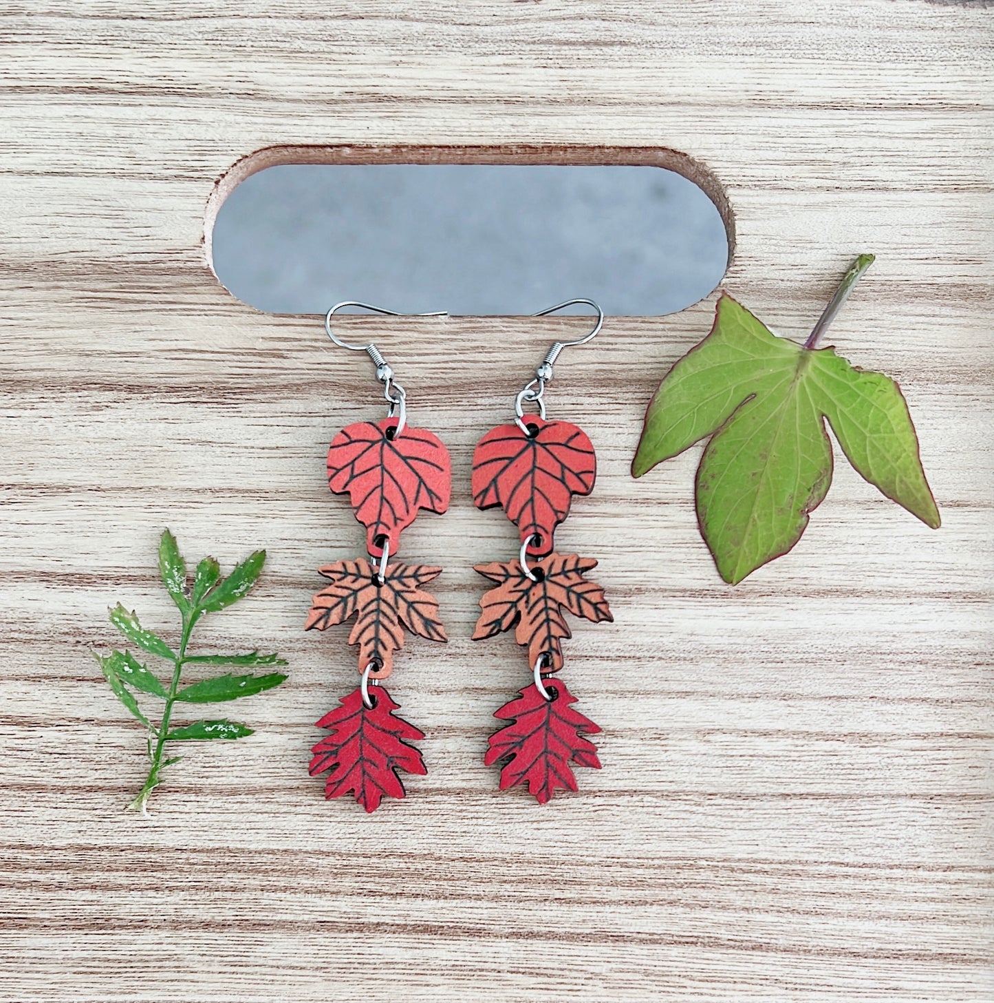 Beautiful Maple Leaves Autumn Earrings