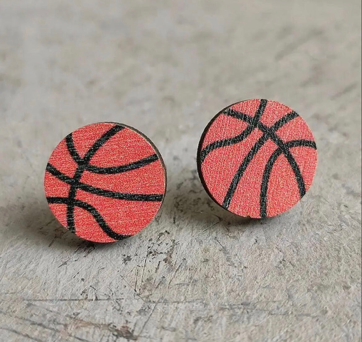 Favorite Sports Wooden Stud Earrings