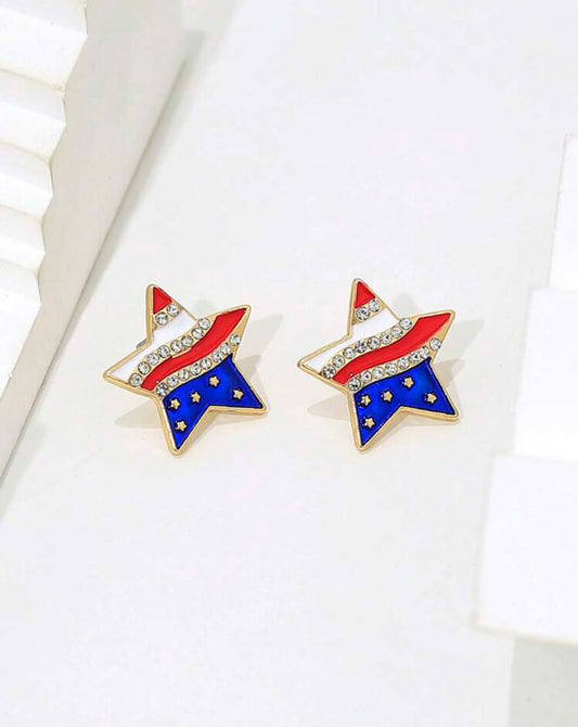 Beautiful 4th of July Star Studs