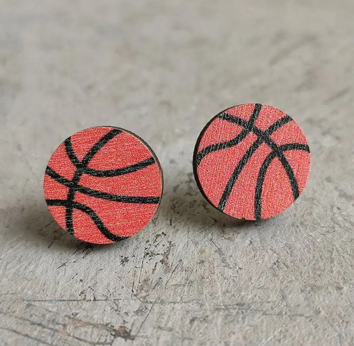 Favorite Sports Wooden Stud Earrings