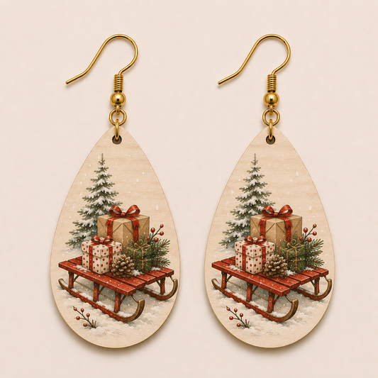 Christmas Sled Earrings