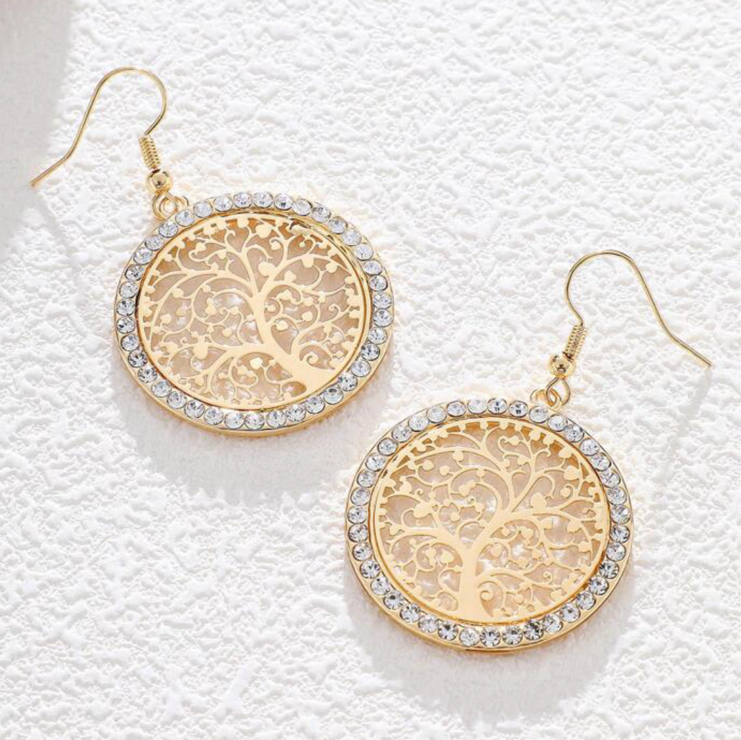 Round Tree of Life Earrings