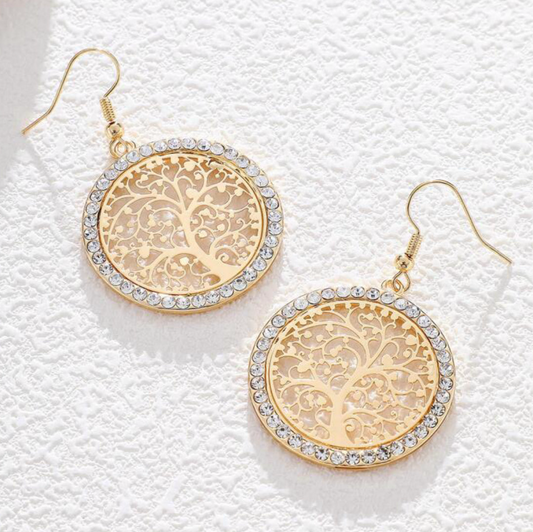Round Tree of Life Earrings