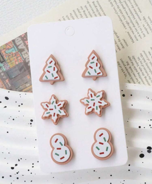 Set of 3 Sugar Cookie Stud Earrings