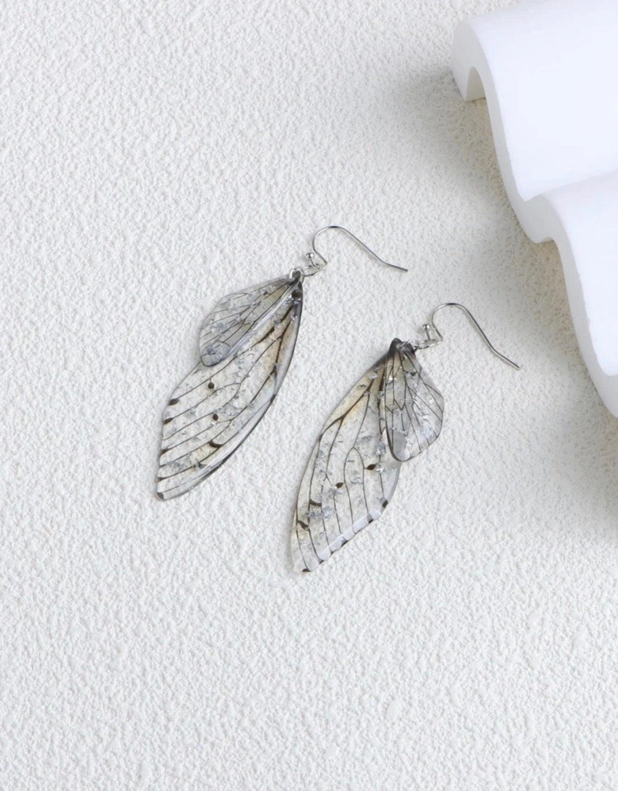 Beautiful Silver Butterfly Wing Earrings