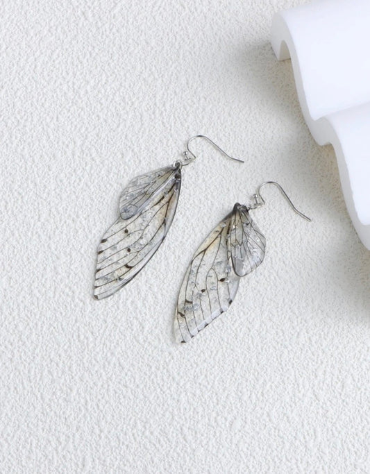 Beautiful Silver Butterfly Wing Earrings