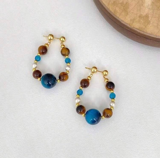 Turquoise Trail Beaded Hoops