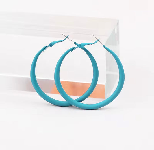Beautiful Turquoise Colored Hoops