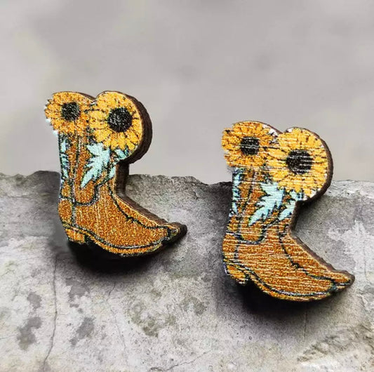 Cowboy Boot Stud Earrings