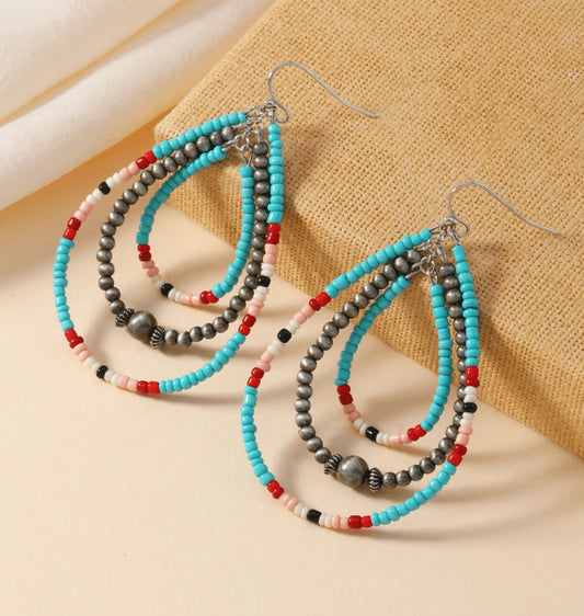 Boho Style 3 Layer Teardrop Earrings