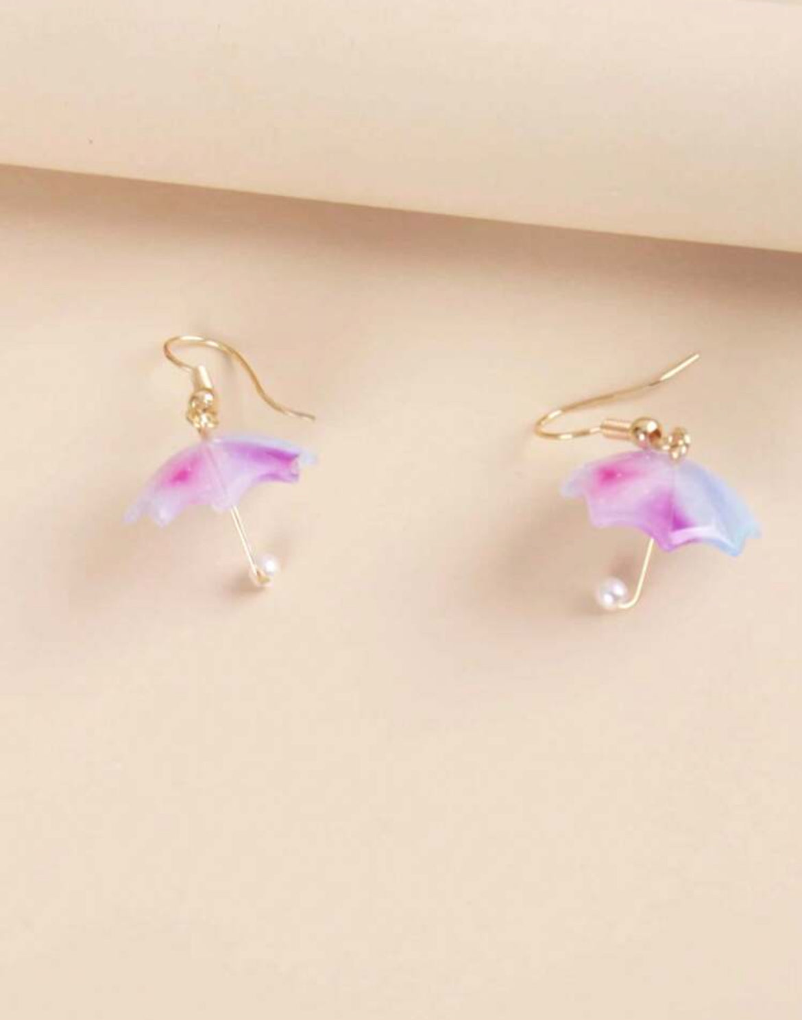 Beautiful Purple Umbrella Earrings