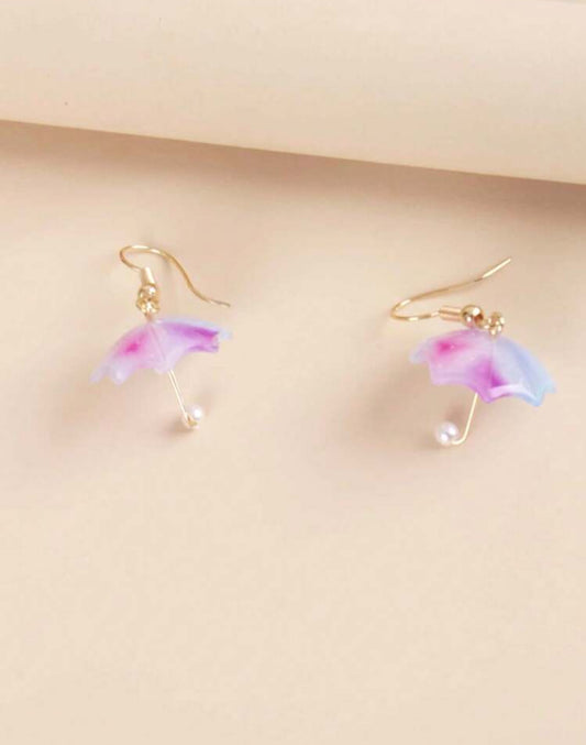 Beautiful Purple Umbrella Earrings