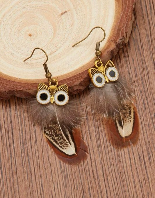 Owl Feather Earrings