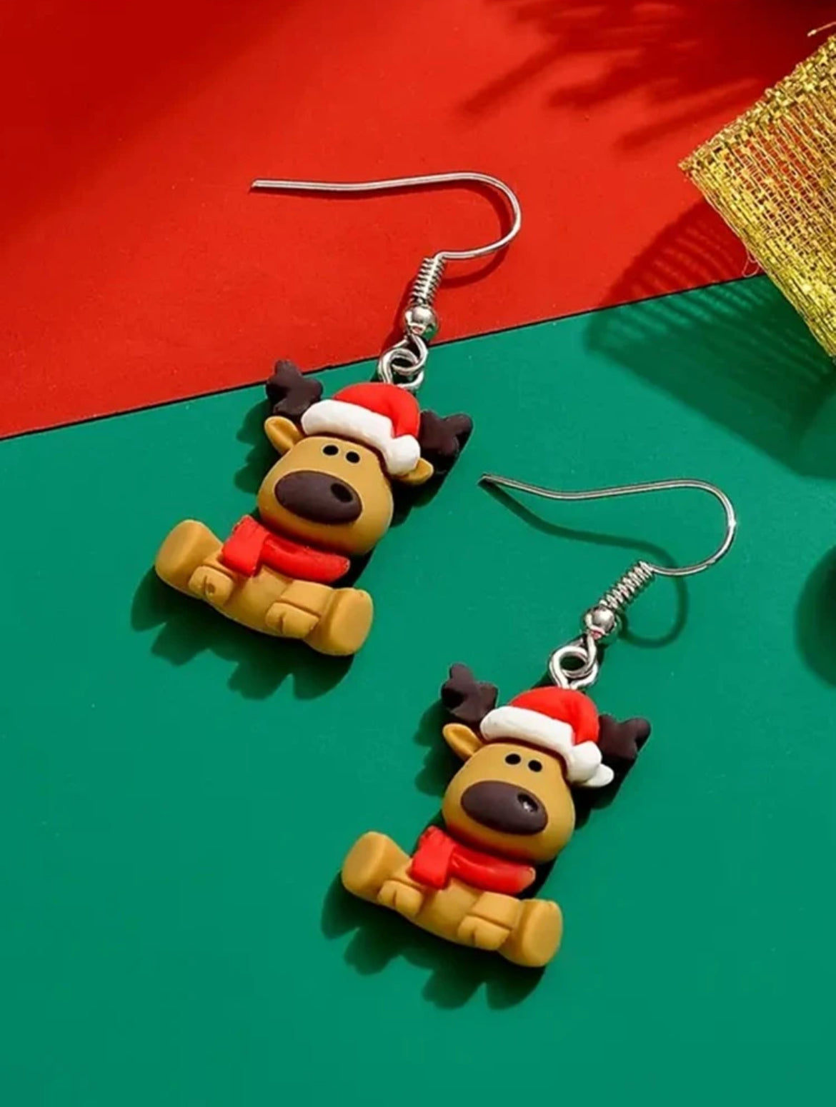 Adorable Resin Reindeer Earrings