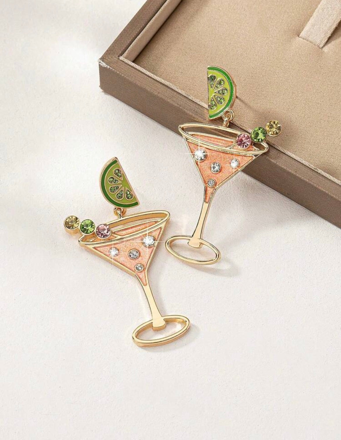 Sparkling Citrus Martini Earrings