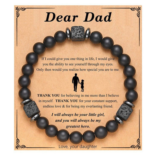 Black Stone Bracelet for Dad