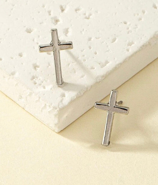 Beautiful Silver or Gold Cross Earrings