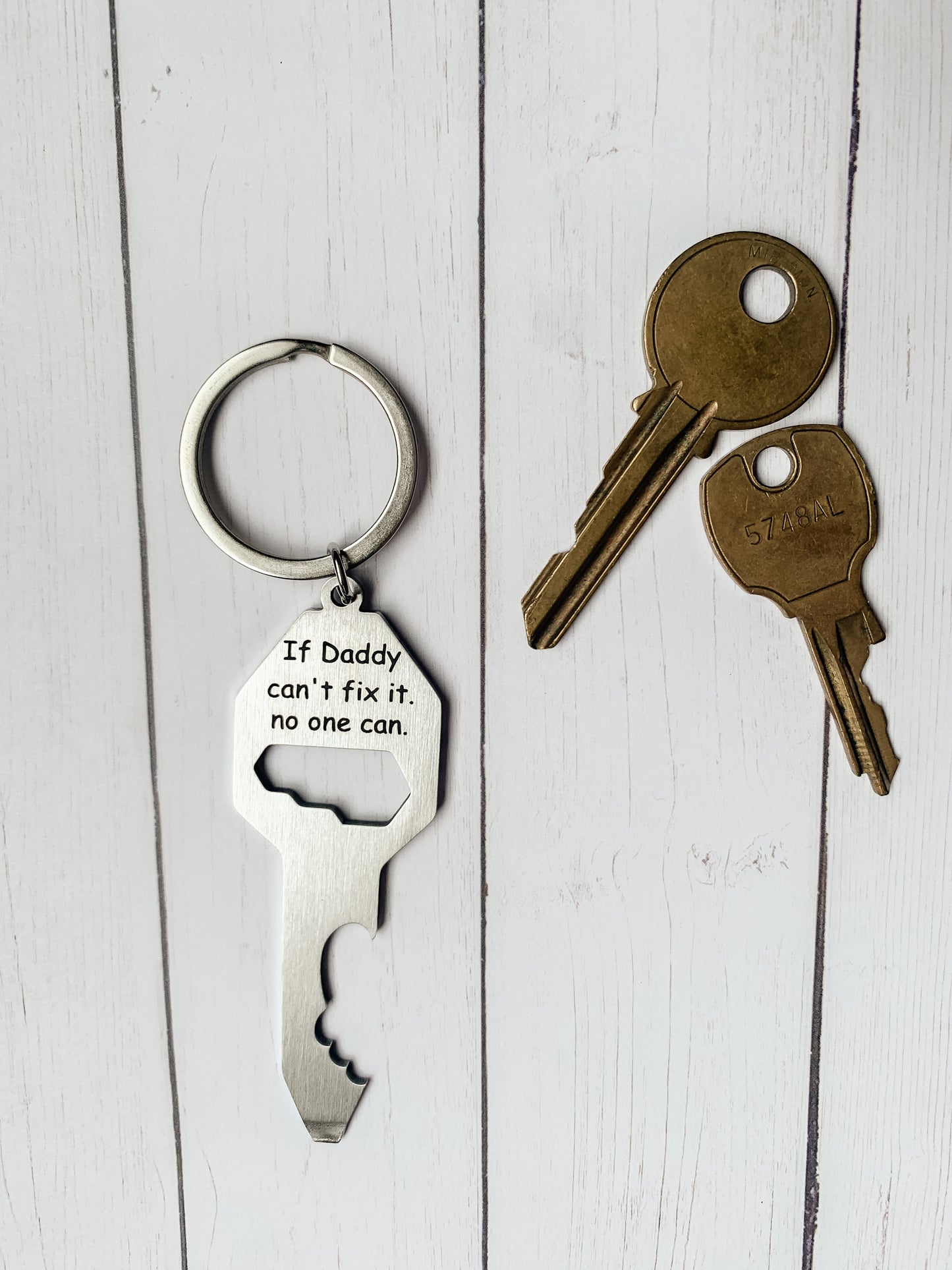 Stainless Steel Daddy Keychain and Bottle Opener