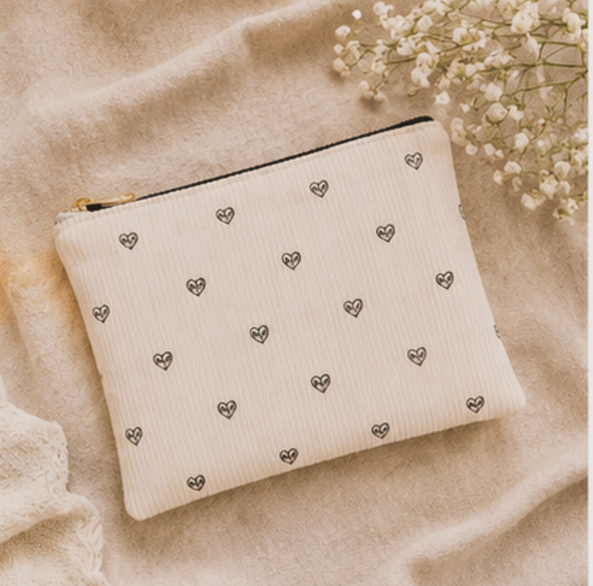 Simple Hearts Toiletry/Cosmetic Bag