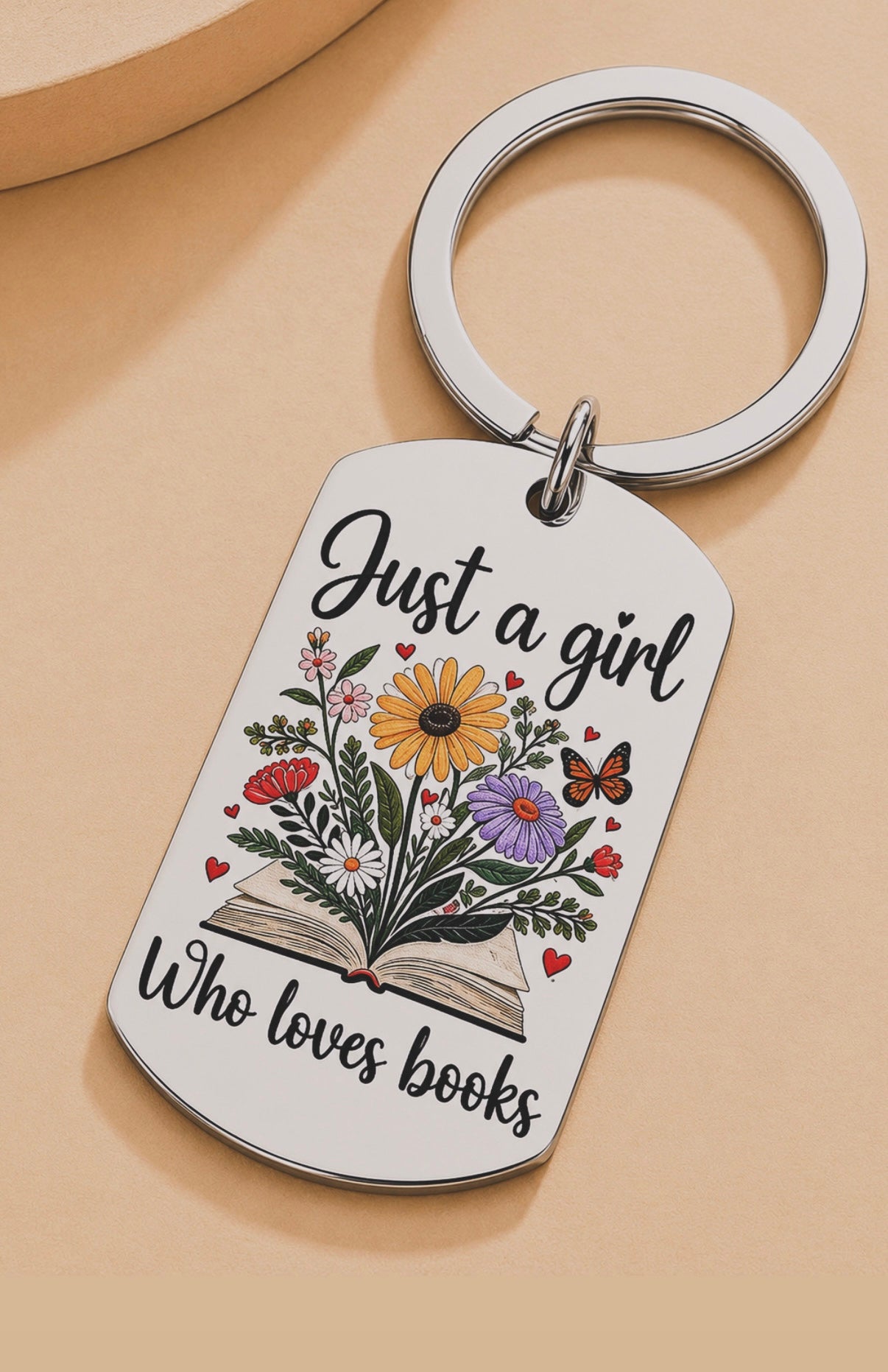Just a Girl Who Loves Books Keychain