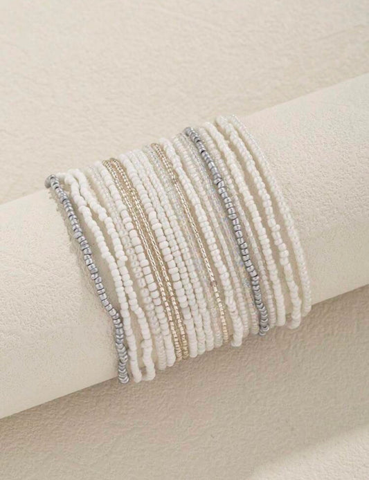 Simply Stunning Neutral Stack Bracelet Set