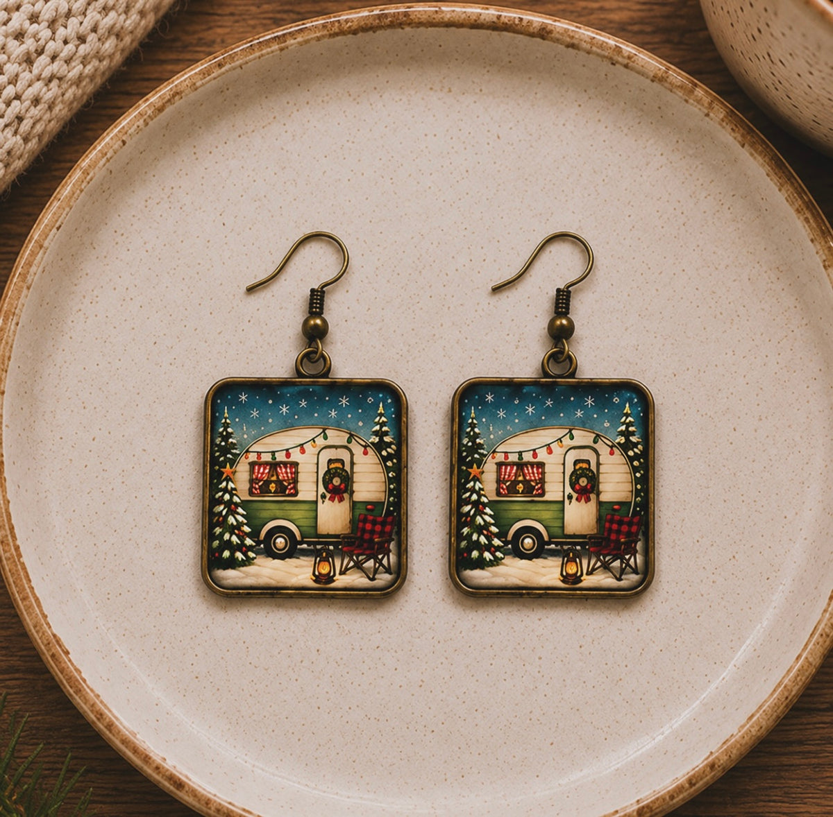 Cozy Christmas Camper Earrings