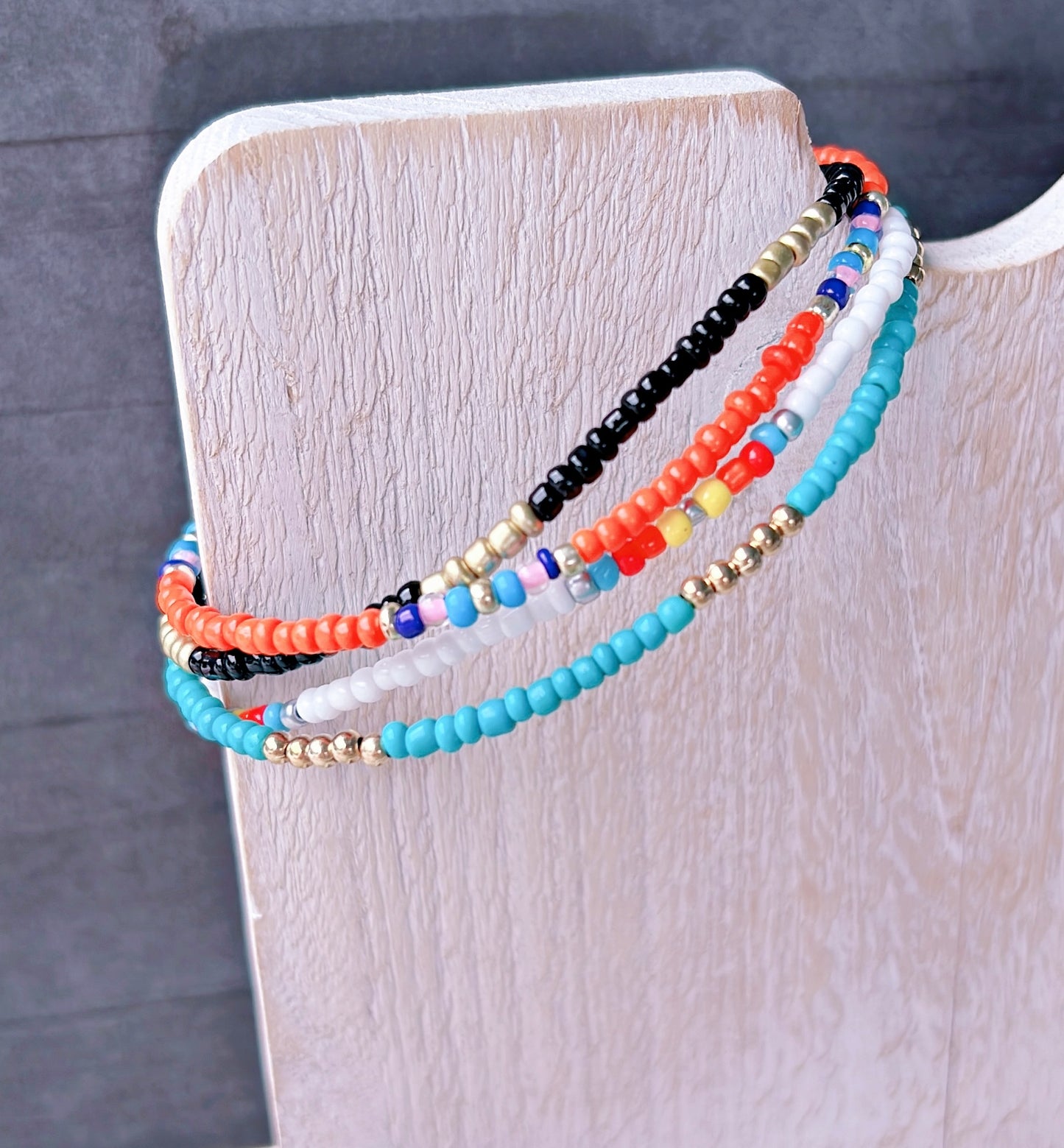 Beautiful 4 Piece Color Block Anklet