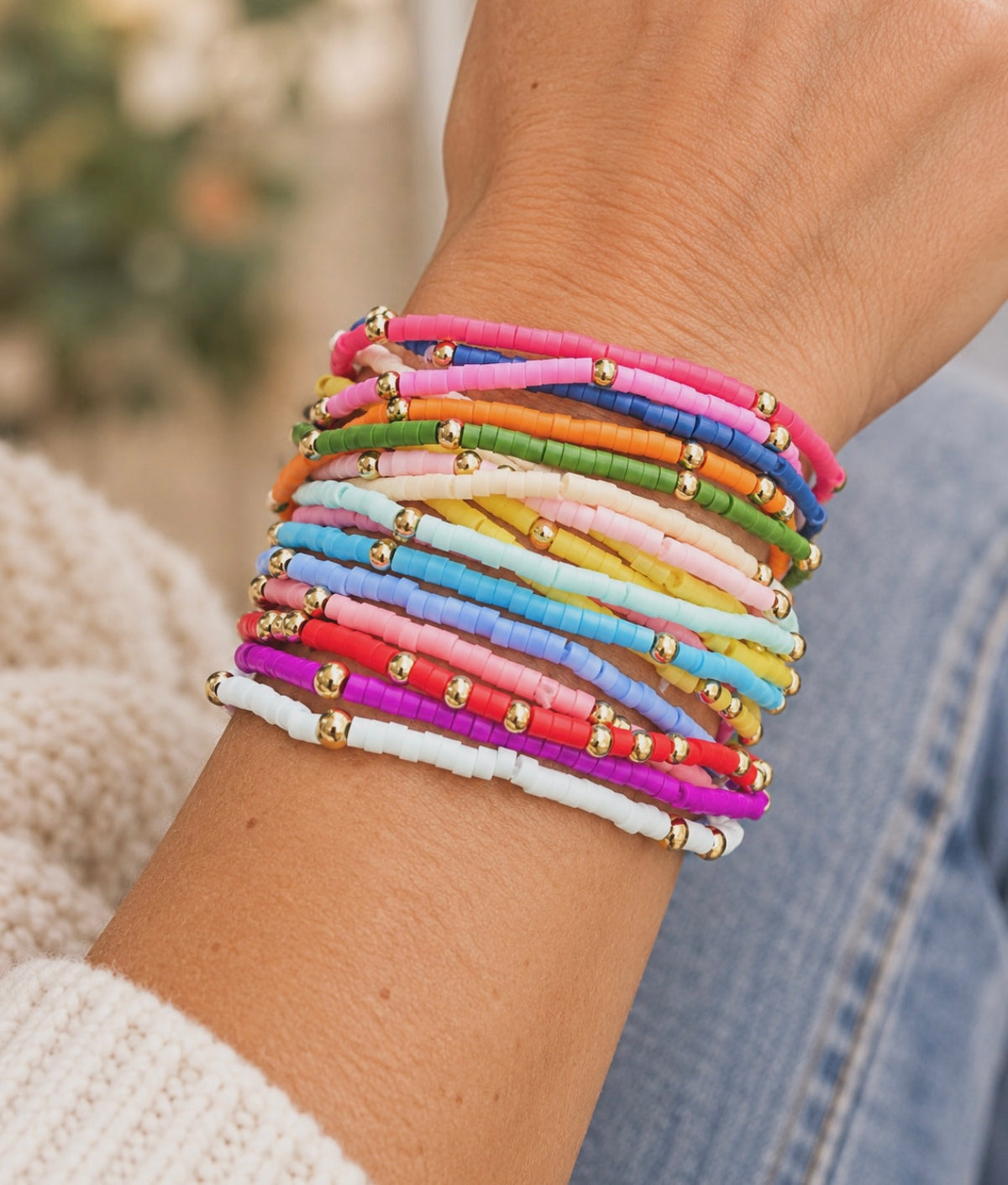 Colorful Beaded Stretch Bracelet Set