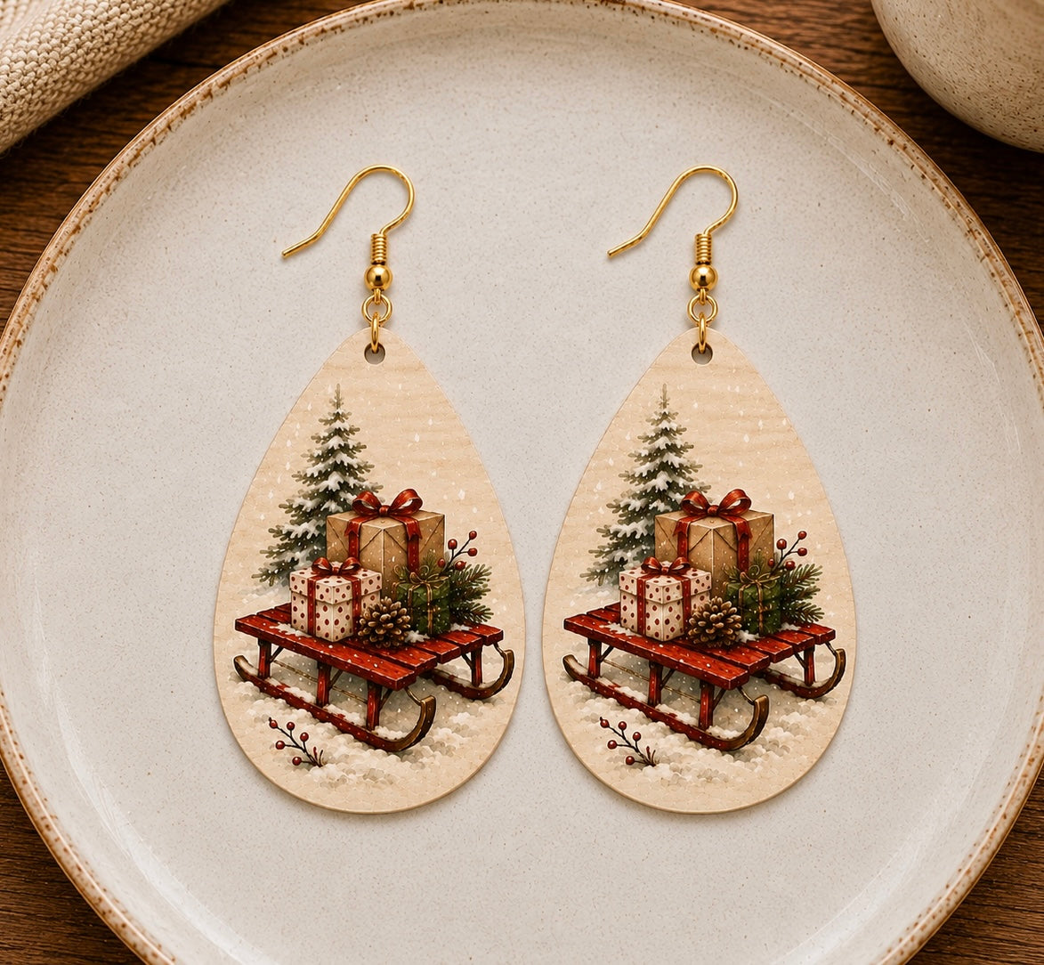 Christmas Sled Earrings