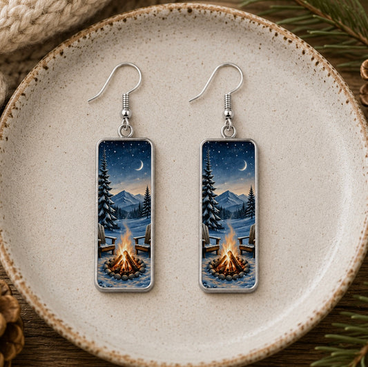 Fireside Mountain Night Earrings