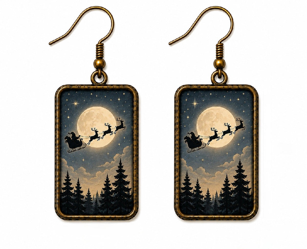 Santa’s Midnight Flight Earrings