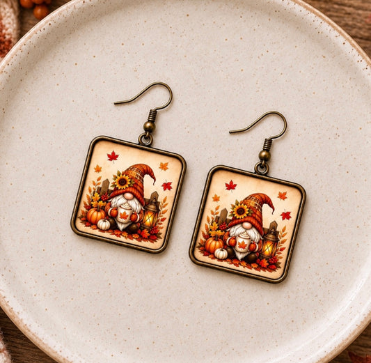Cozy Fall Gnome Earrings