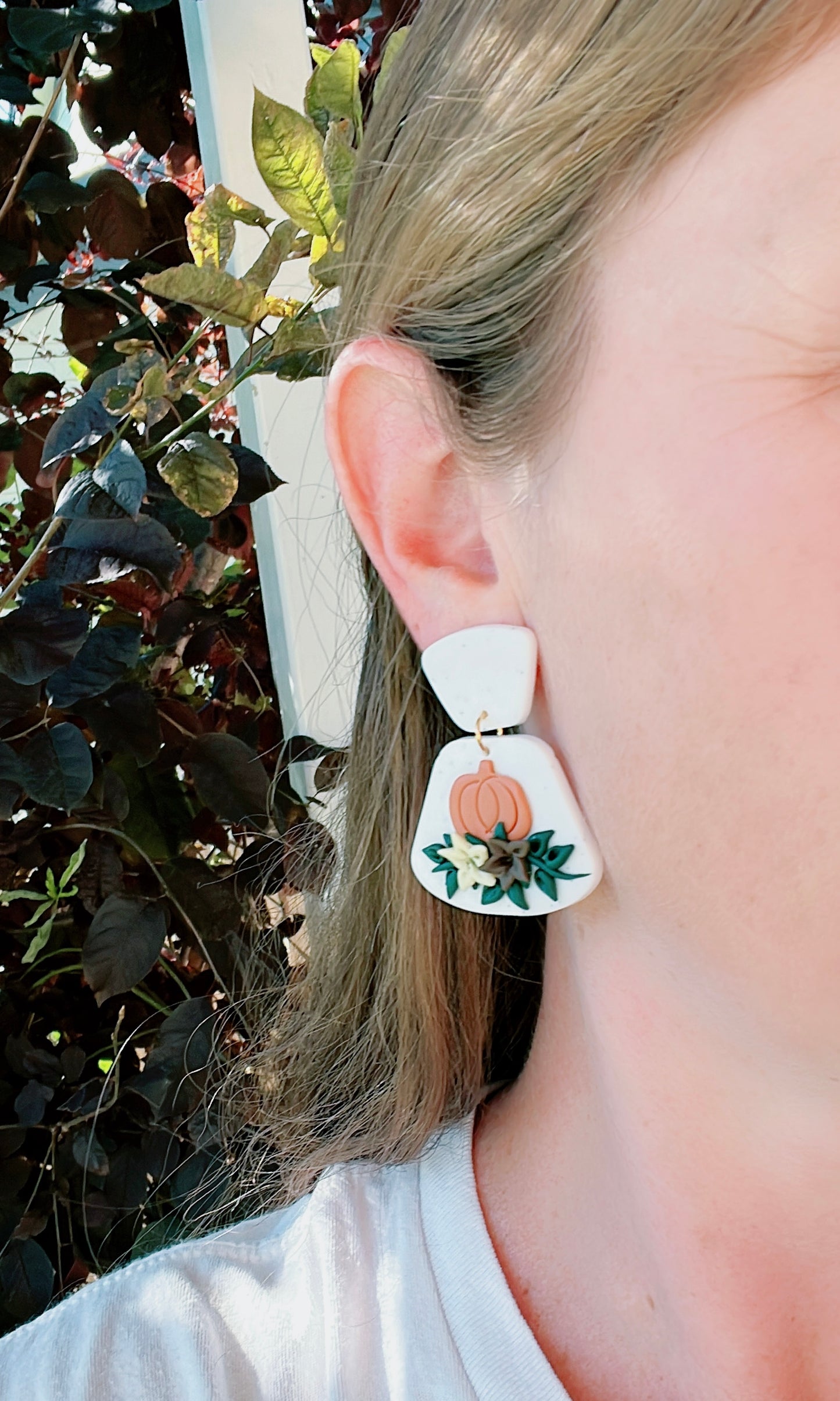 Polymer Clay Pumpkin Earrings