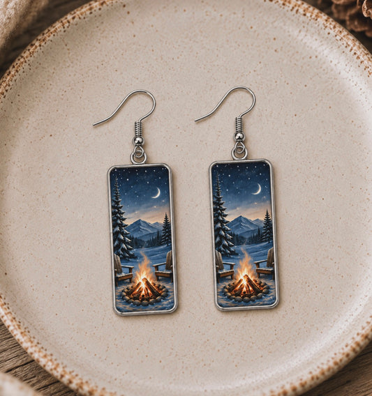 Fireside Mountain Night Earrings